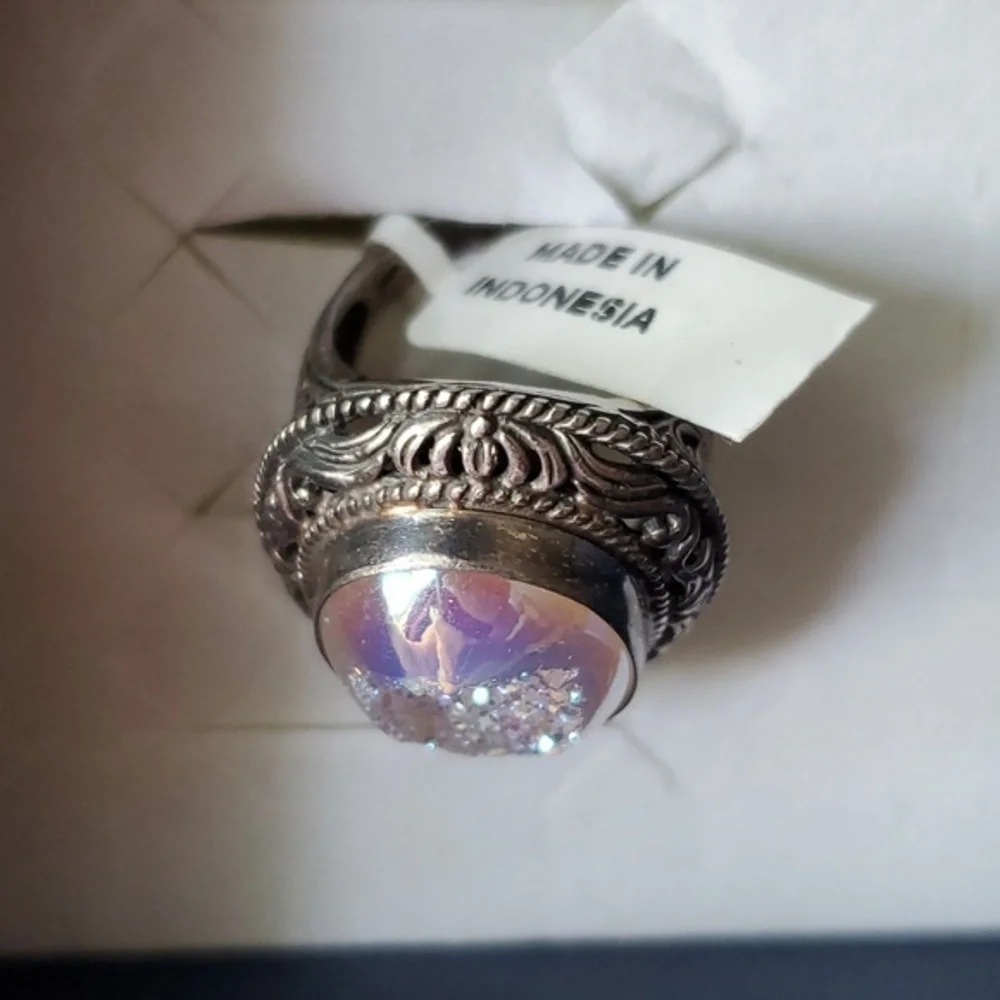 Women's Drury Quartz Silver Look‎ Ring Size 6-1/2 NWT